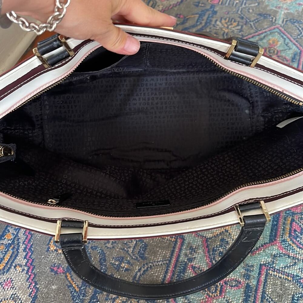 Kate Spade Grant Street Jules Grainy striped vinyl shoulder bag tote - Picture 8 of 8